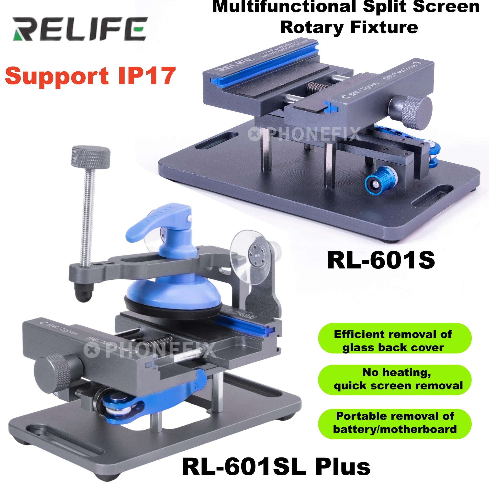 

RELIFE RL-601S RL-601SL Plus Universal LCD Scree Separator for iPhone 17 Rear Glass Removal Clamp Pressure Maintaining Fixture