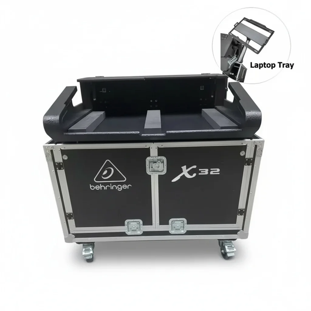 

Кейс для DJ-оборудования, 12-мм фанерный кейс-кофр с 4-дюймовыми (101,6 мм) колесами для Behringer X32, M32 и Midas X32