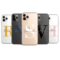 Personalised Phone Case For Samsung Galaxy Note 8 9 10 S8 9 10 Plus A50 70 initials Name Letter DIY Custom Soft Gel Clear cover