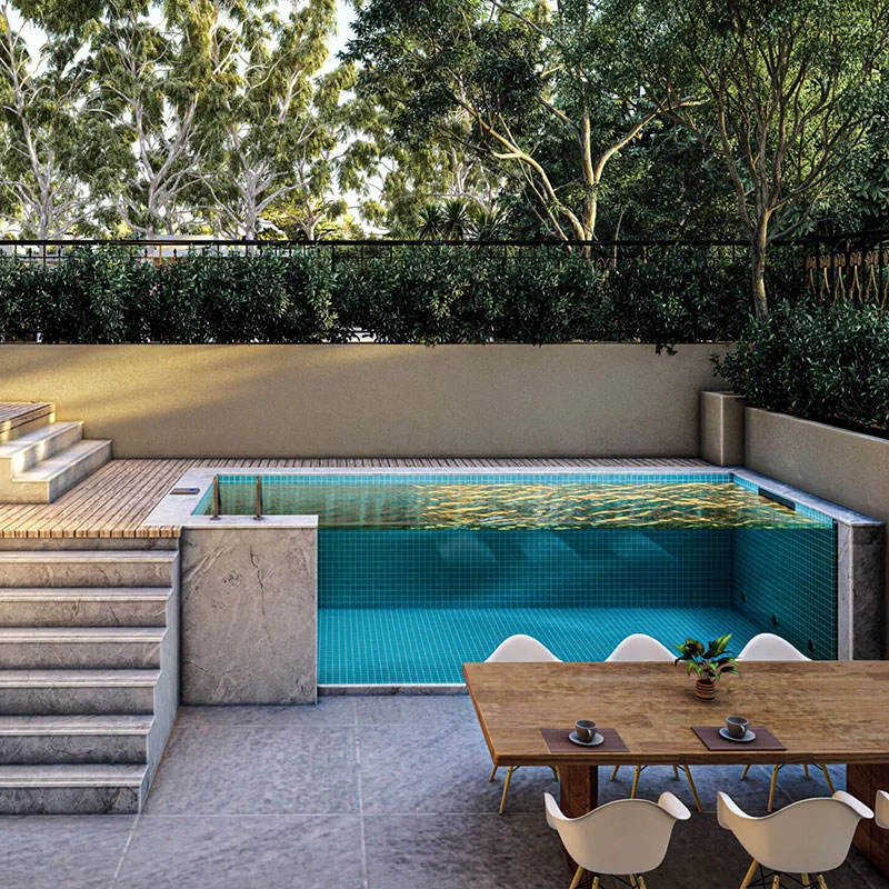 Custom Luxury Small Inground Fiberglass Frame Swimming Pool Multi-Position Design for Family Outdoor Use Non-Corrosive