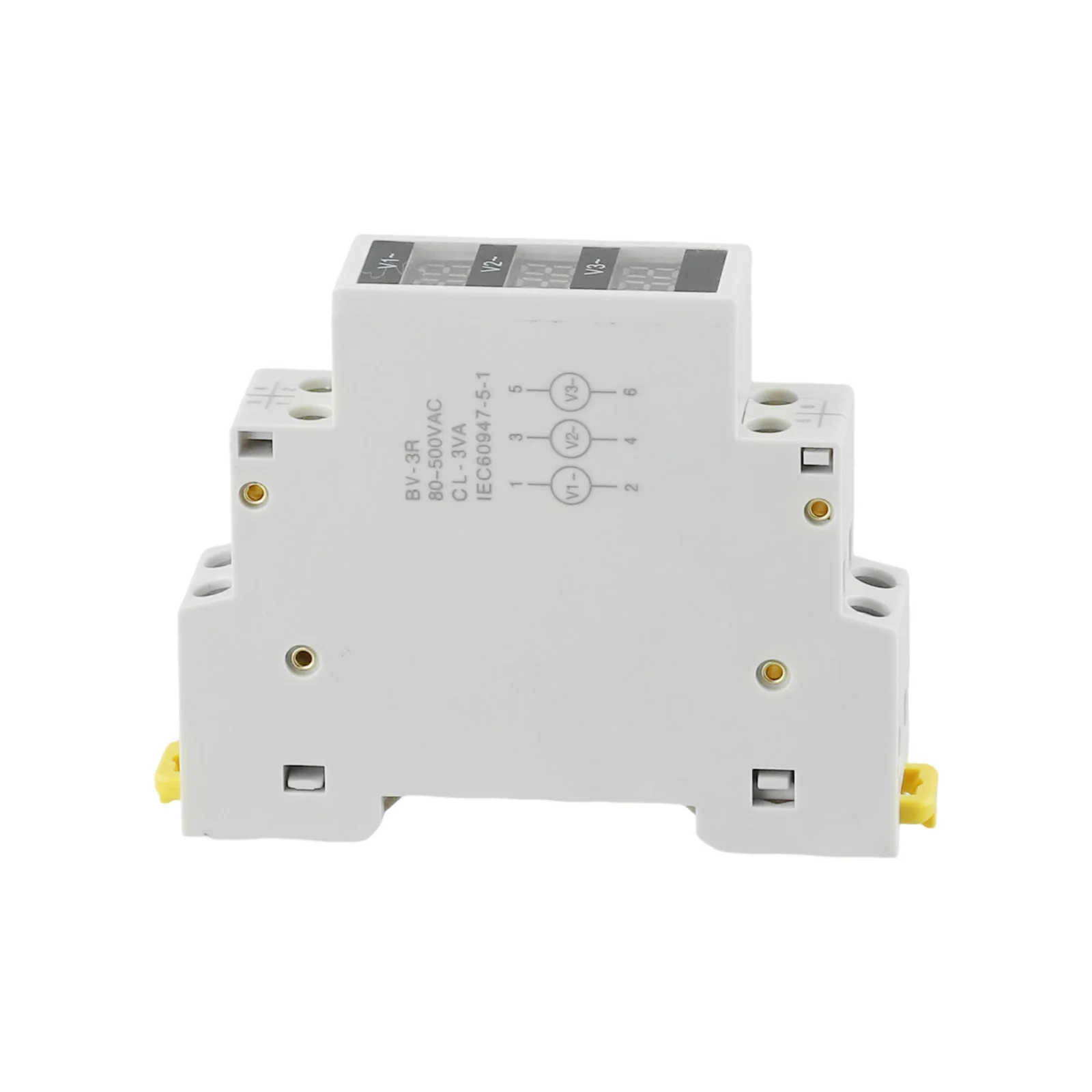 AC 80-500V Digital Voltage Meter 18mm DIN Rail Mount Single Three Phase Modular Voltmeter For Electrical Panel Monitoring