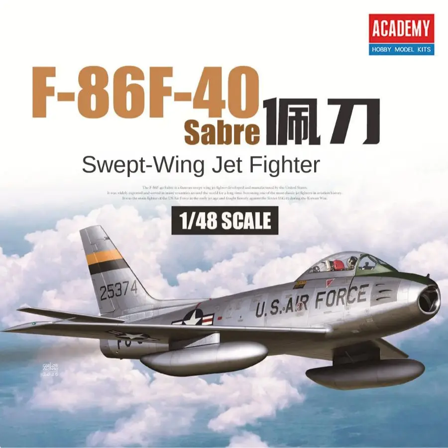 Academy AC12369 1/48 F-86F-40 Sabre Swept-Wing Jet Fighter Assembly Model kit