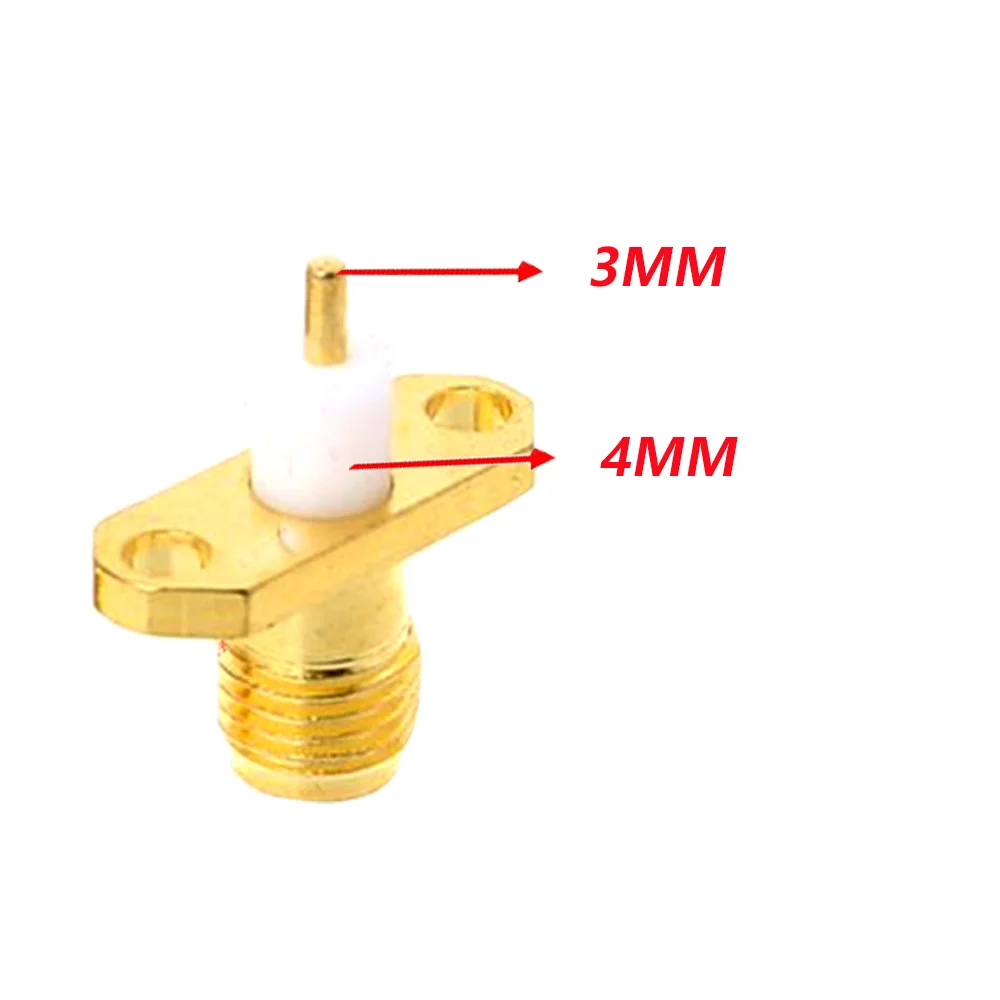 SMA Fêmea Flange Diamante Em Forma De Placa De Solda PCB, Furo Interno Fixo, Cobre Banhado A Ouro RF Antena Fêmea Soquete Plug, 1Pc