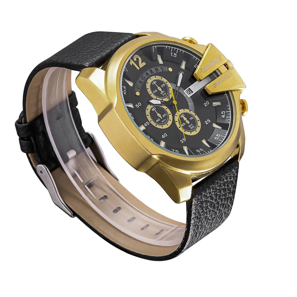 Orologio da uomo in oro Top Brand Luxury Cagarny Quartz orologi da polso da uomo uomo impermeabile data orologio maschile sport militare Relojes