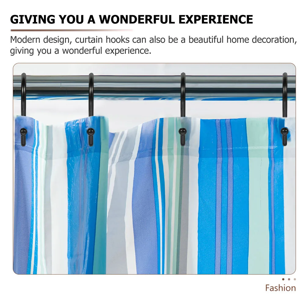 

24Pcs Zinc Alloy Shower Curtain Hooks S Shaped Decorative Metal Bathroom Hooks Exquisite Polished Design Shower Curtain Hook