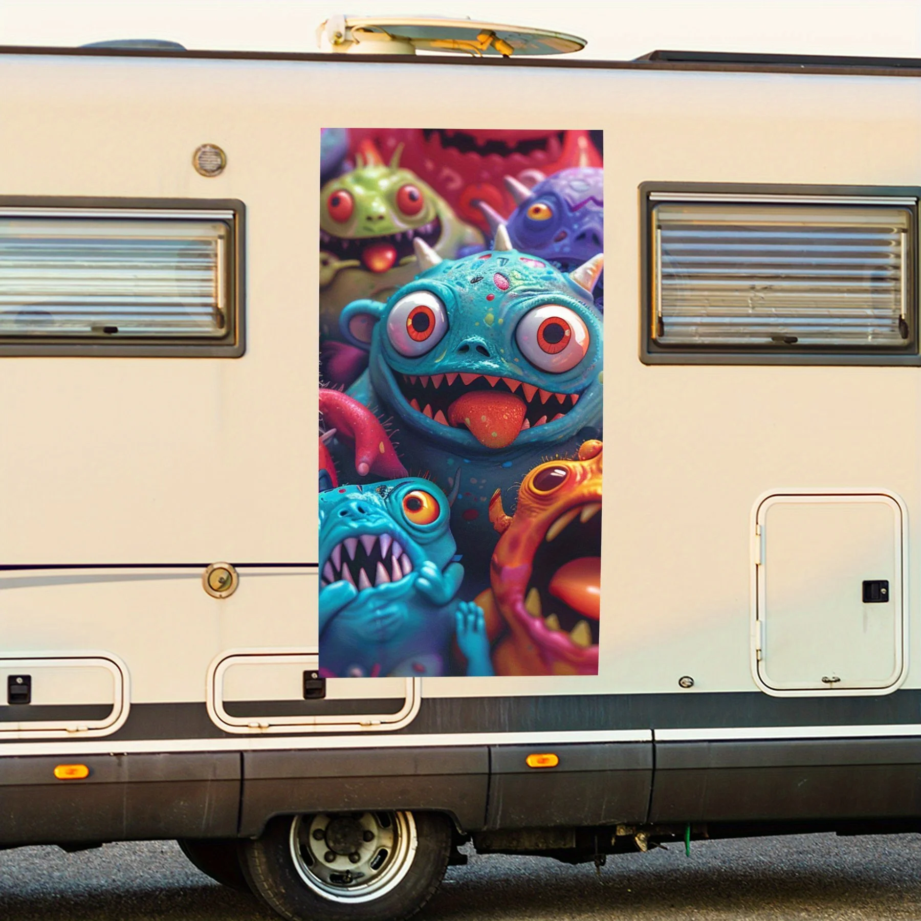 

Наклейка Monster Collection Fun для автомобиля, виниловая наклейка для двери автомобиля на колесах, водонепроницаемые самоклеящиеся виниловые наклейки, украшение Prote