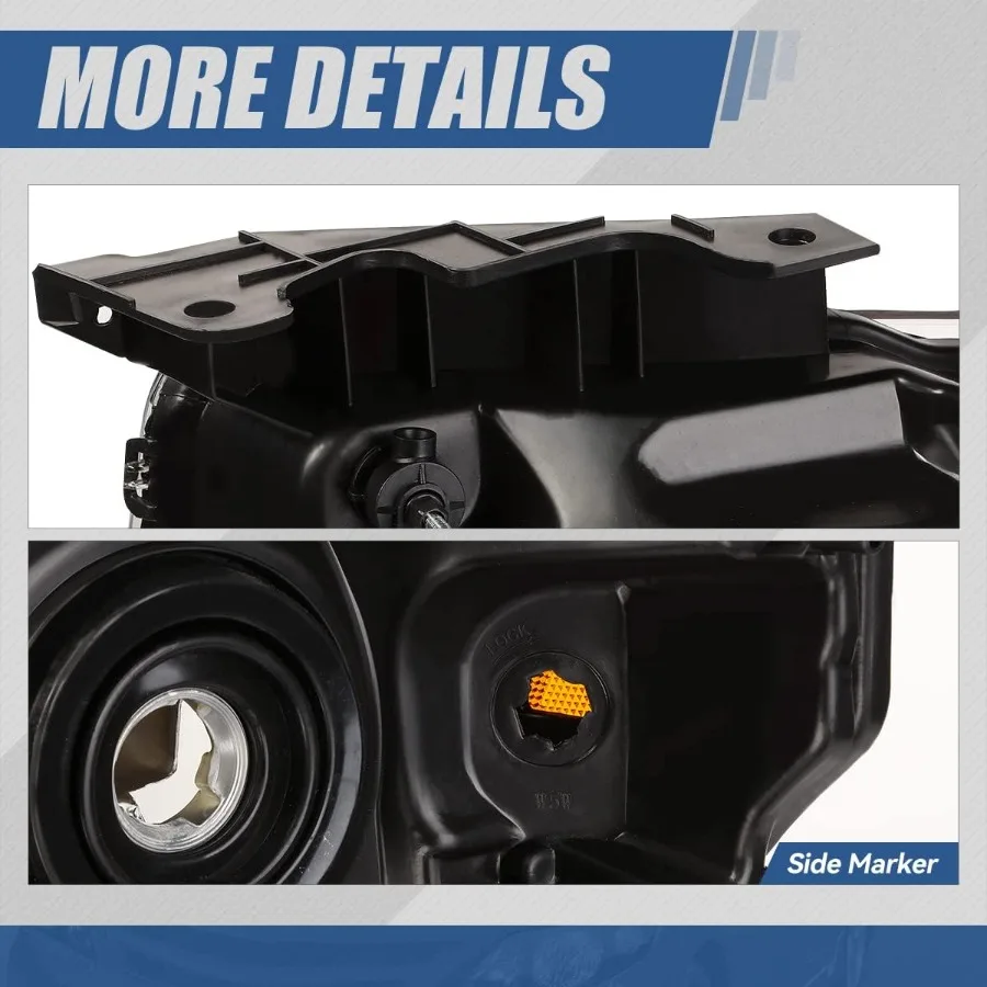 مجموعة مصابيح أمامية نموذجية هالوجين لـ F150 12th Generation 20092014 مصابيح أمامية بديلة للسائق والراكب مع I #5