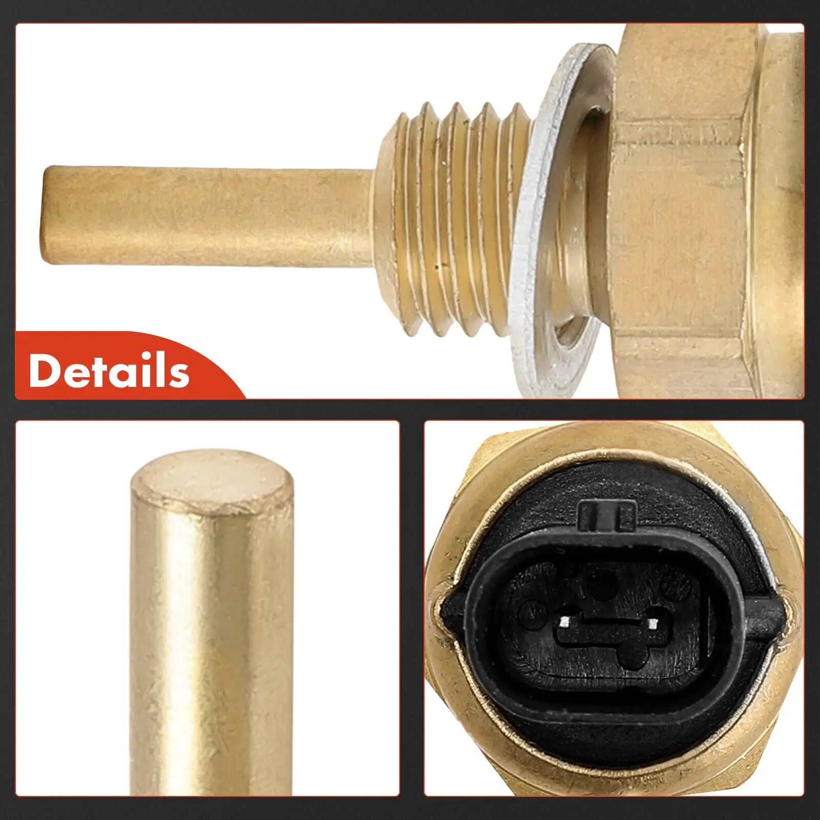 Engine Coolant Temperature Sensor with 2-Pin for Buick Cadillac Chevrolet GMC 25186240