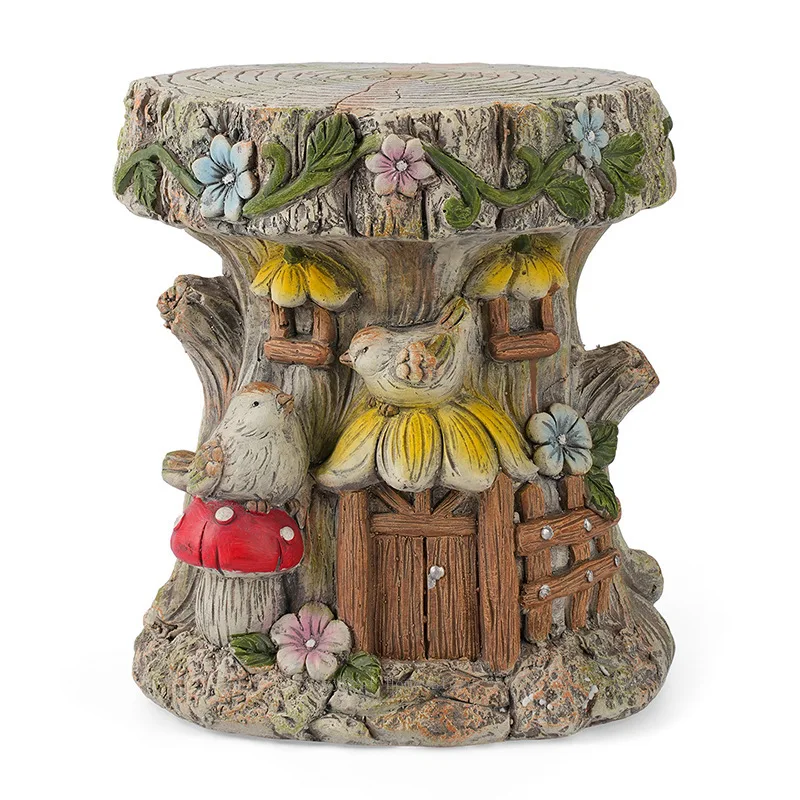 Simulation animal modeling stump stool outdoor garden balcony courtyard decoration ornament flower pot flower stand base