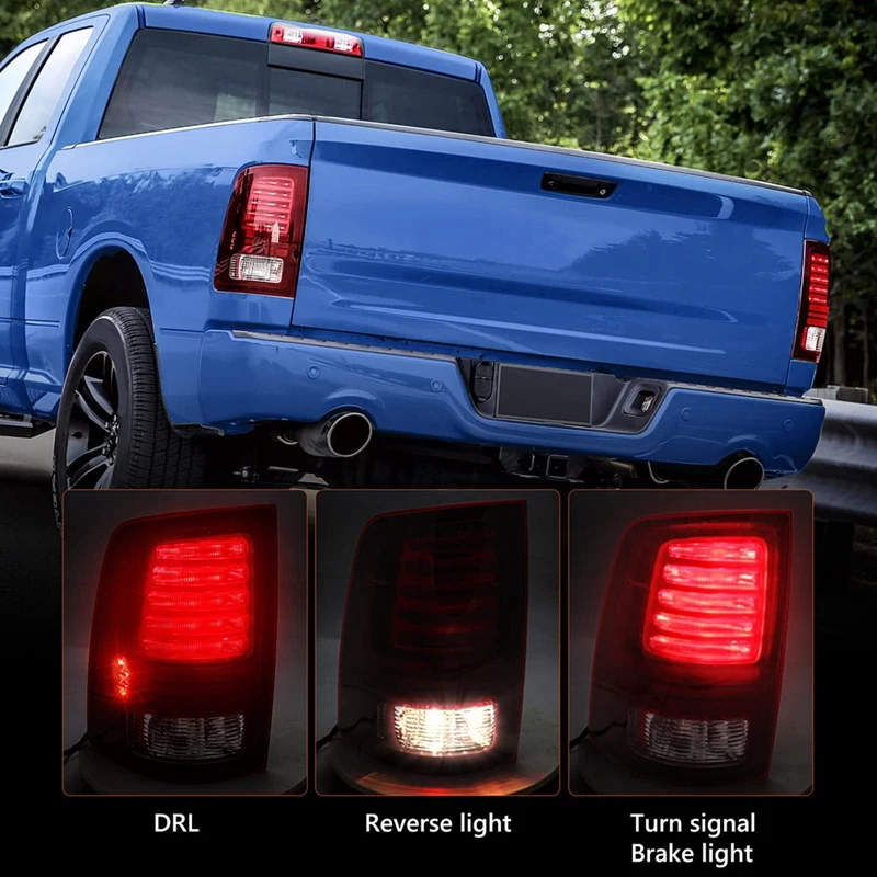 CH2800202 Tail Light Assembly For Dodge Ram 1500, Ram 2500 Ram 3500 LED Red Lens With Bulb 68093081AC