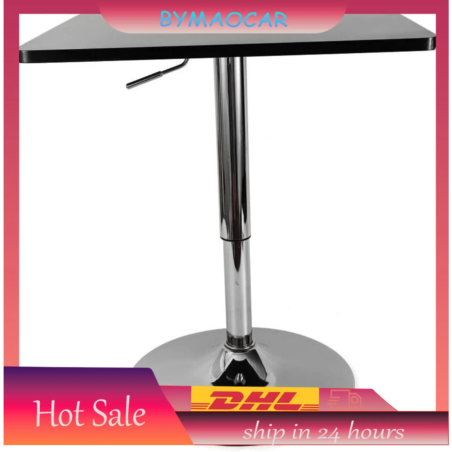 Bistro Tisch Stehtisch Schwarz Eckige Stainless Steel HöHenverstellbar Bistrotisch Quadratisch Tischplatte Bartisch Gartentisch Robust