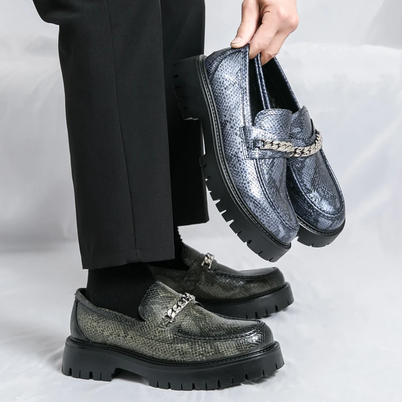 STleargSHEN-Chaussures en cuir décontractées pour hommes, mocassins coordonnants, chaussures provoqué à enfiler, chaussures d'affaires formelles, chaussures de mariage, tennis d'extérieur