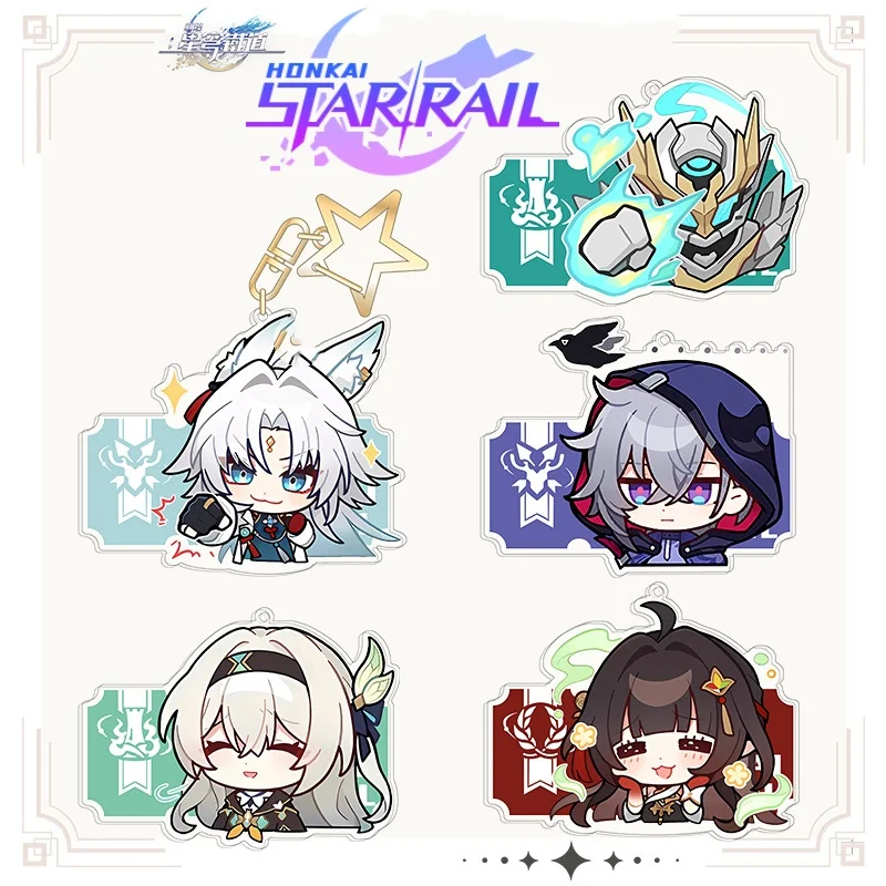 Honkai: Star Rail New Keychain Cute Cartoon Anime Boothill Jiao Qiu Firefly S.A.M Pendant Keyring Backpack Jewelry Badge Gift