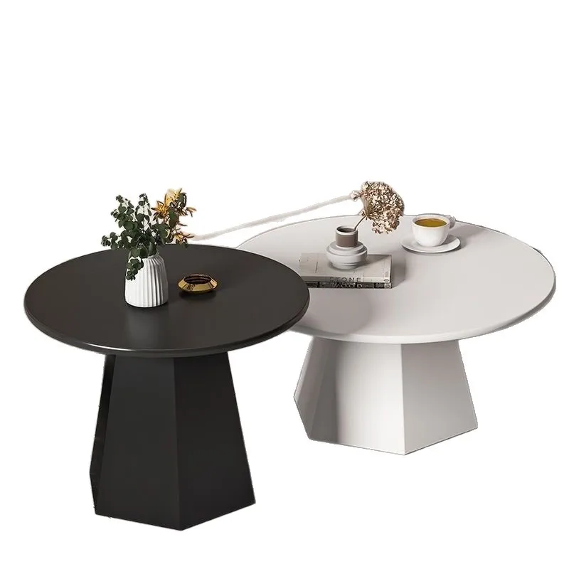 

Nordic home coffee table combination modern simple living room B & B wrought iron light luxury Internet celebrity creative round