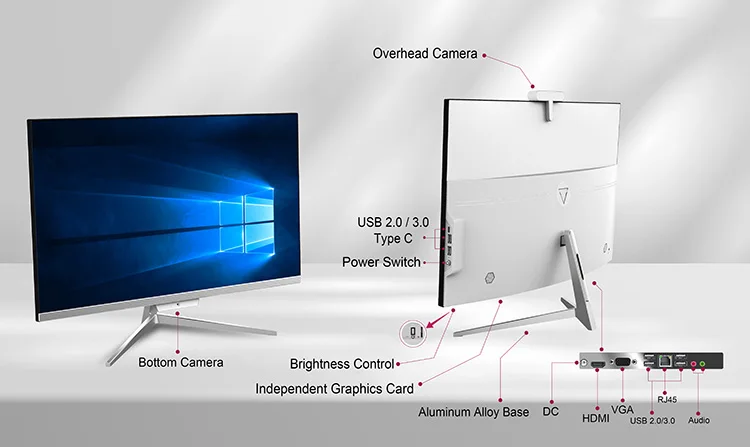 Ordenador de escritorio monobloque AIO de 27 pulgadas para videojuegos, i7, i9, DDR4, 16GB, 512GB, SSD, todo en uno, precio de fábrica