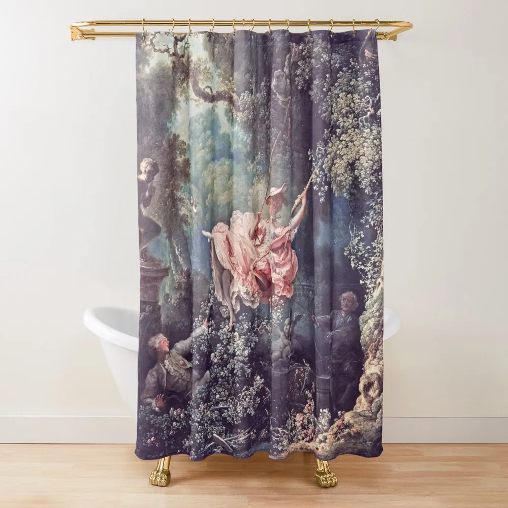 

Jean-Honor Fragonard The Swing - Pastel Edition Shower Curtain Waterproof Bath And Anti-Mold Shower For Bathroom Set Curtain