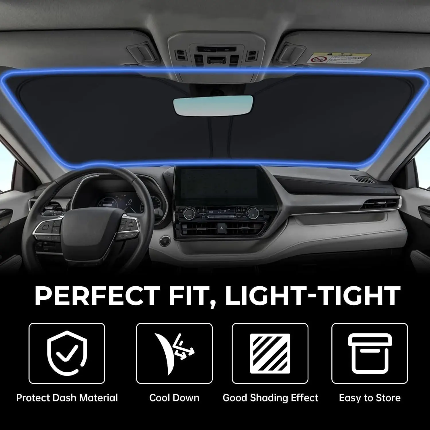 Подходит для Toyota Highlander 2020-2025, солнцезащитный козырек на лобовое стекло, индивидуальные для Highlander, солнцезащитные козырьки на переднее стекло автомобиля, автоматический автомобиль Su