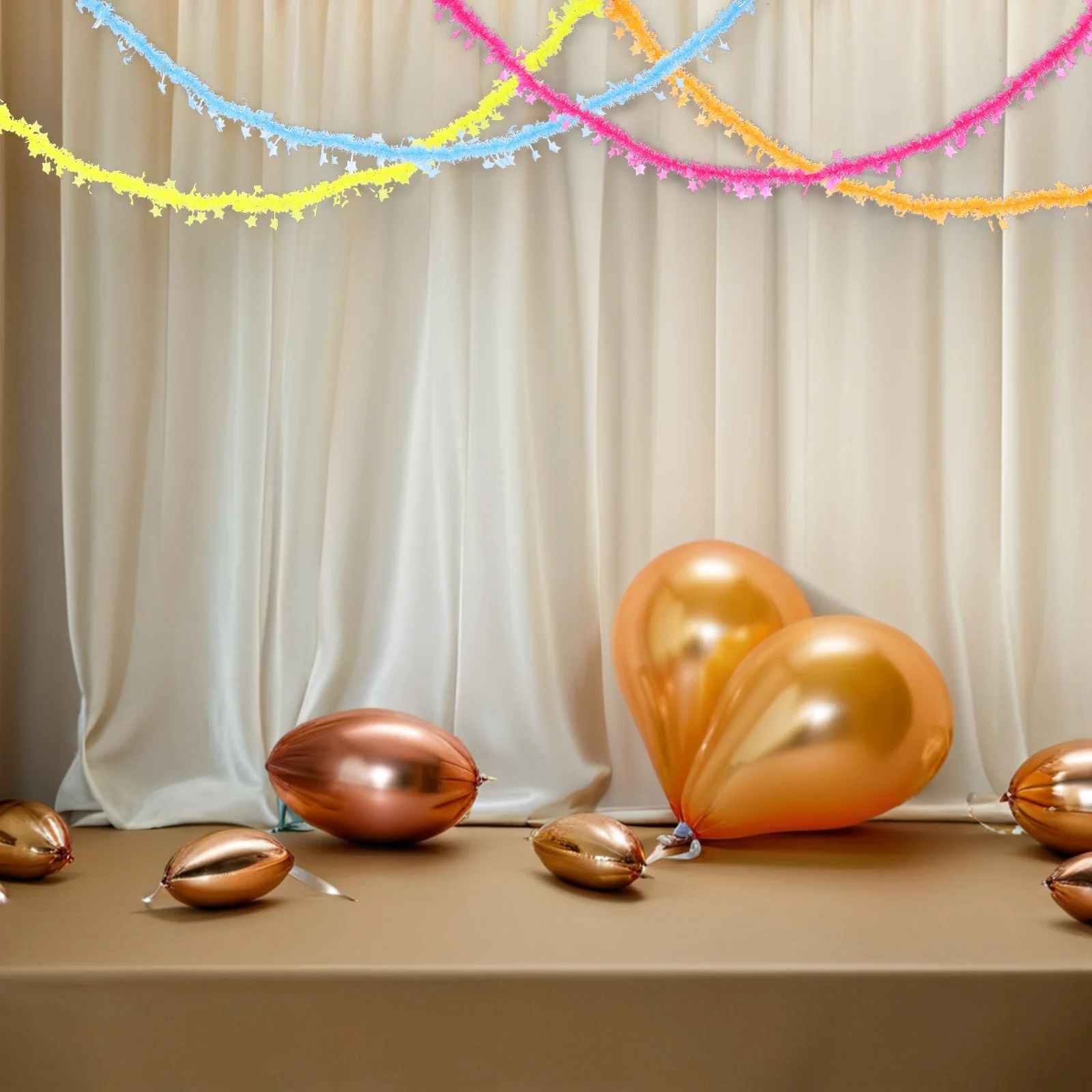 

Neon Tinsel Garland Star Streamers Hanging Decor For Birthday Wedding Halloween Christmas Fiesta Party Decorations Glow In