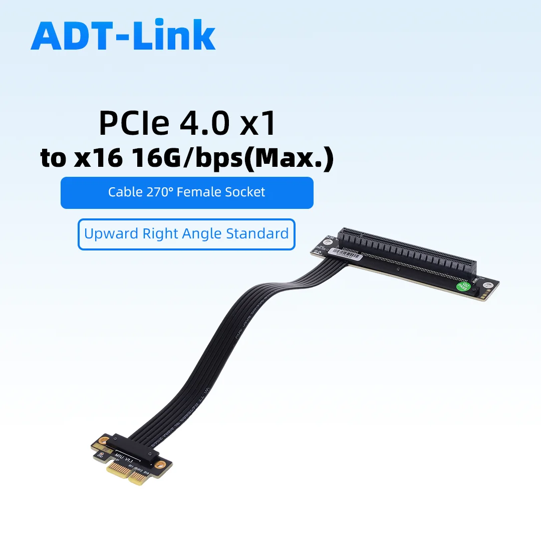 ADT-Link New Graphics Card Extension Cable  PCIe 4.0 X16 To X1 Gen4 16G/bps A Card N Card for RTX3090 RX6800xt GPU Full Speed