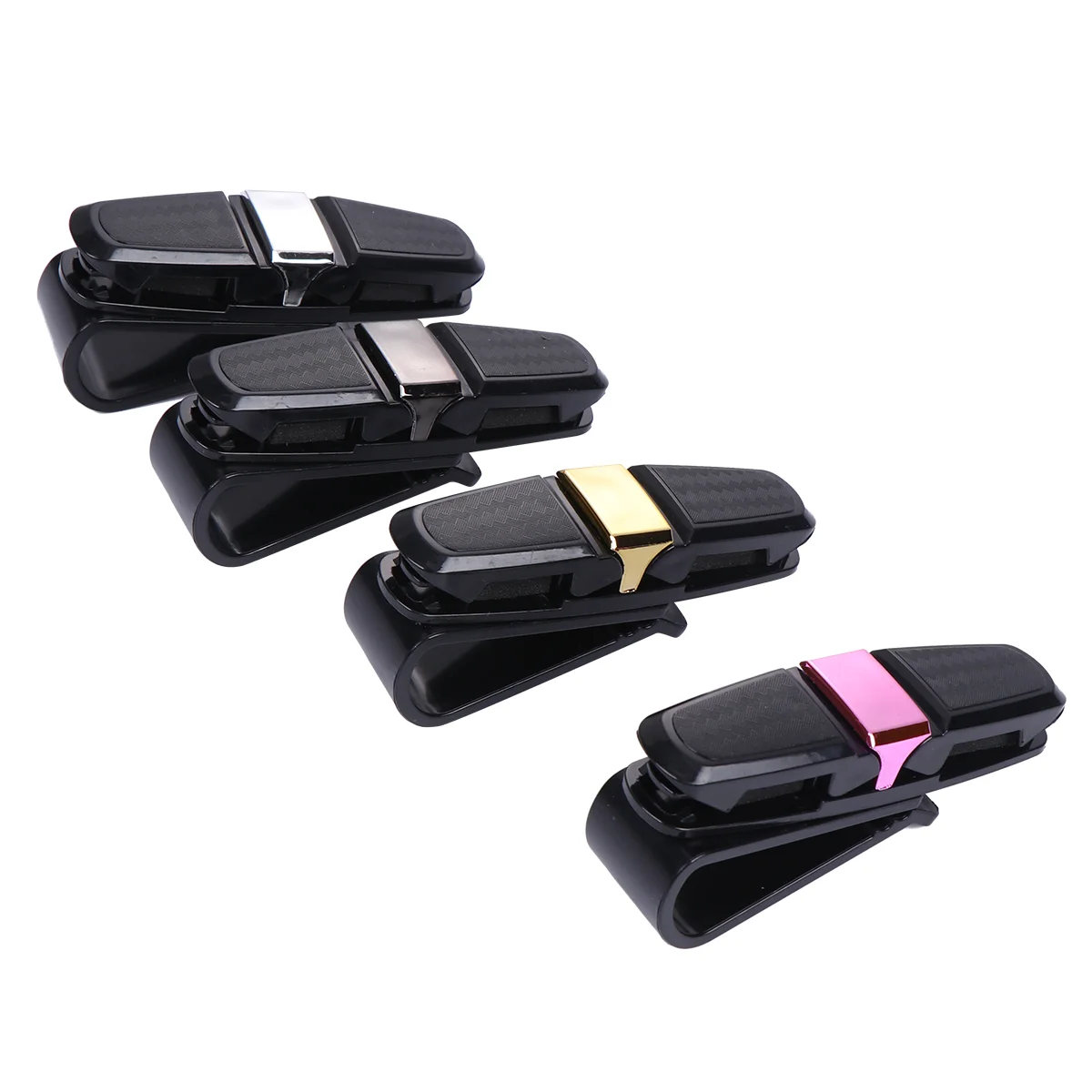 4 Pcs Car Glasses Clip Cars Auto Fastener Visor Folder Ticket Receipt Bracket Sunglasses Storage Holder Abs