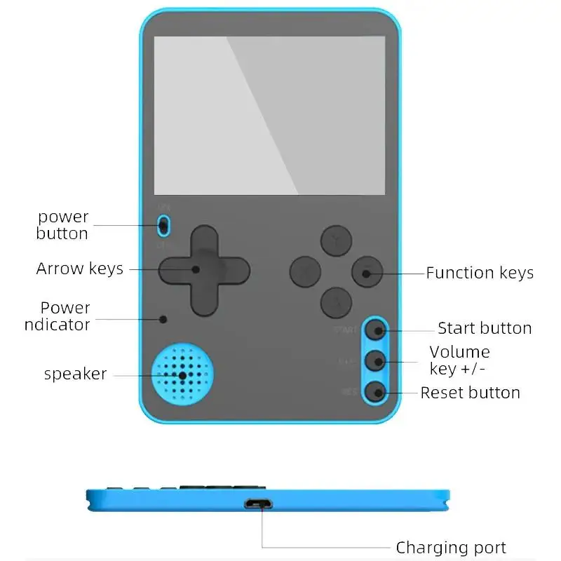 K10 Ultra Thin Handheld Game Console Built-in 500 Classic Games 2.4 Inch Mini Video Games Player Gaming Toy for Kids