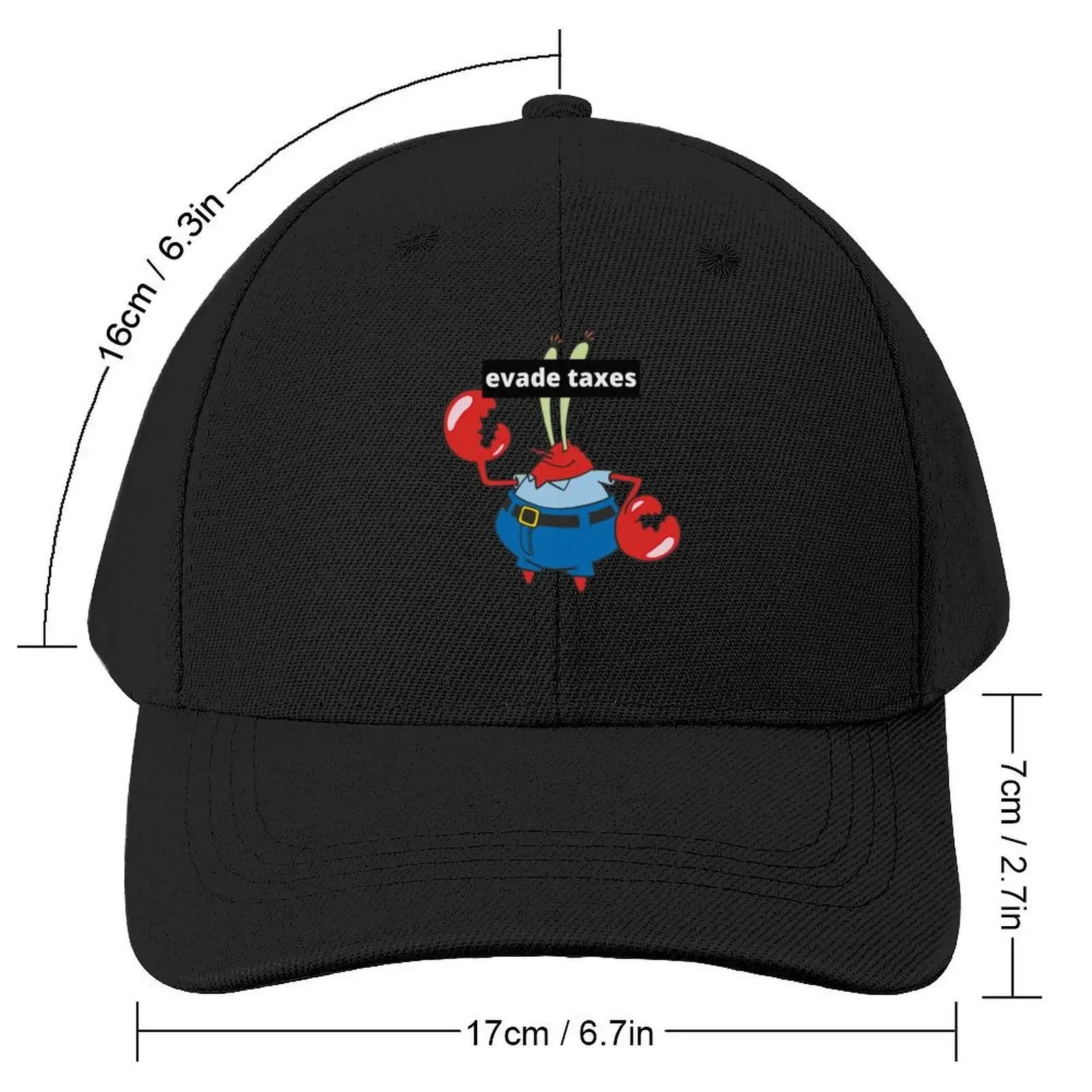 Mr. Krabs evade taxes Baseball Cap Luxury Brand hard hat Icon Snap Back Hat Women's Men's