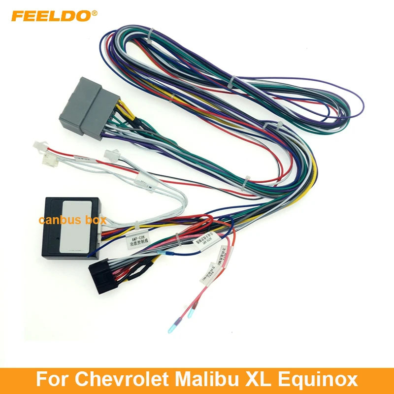 

FEELDO Car 16pin Audio Wiring Harness With Canbus Box For Chevrolet Malibu XL Equinox Stereo Installation Wire Adapter