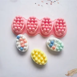 1pc 3D Silicone Soap Mold Massage Shape Mold for Massage Therapy Soap Making Tool Oval Spa Soap Mould Crafts Accessories