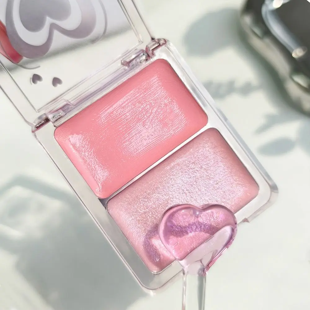 Portable 2 Color Water Light Cheek Blush High Gloss Moisturizing Waterproof Makeup Long Lasting Blusher Makeup for Face Makeup