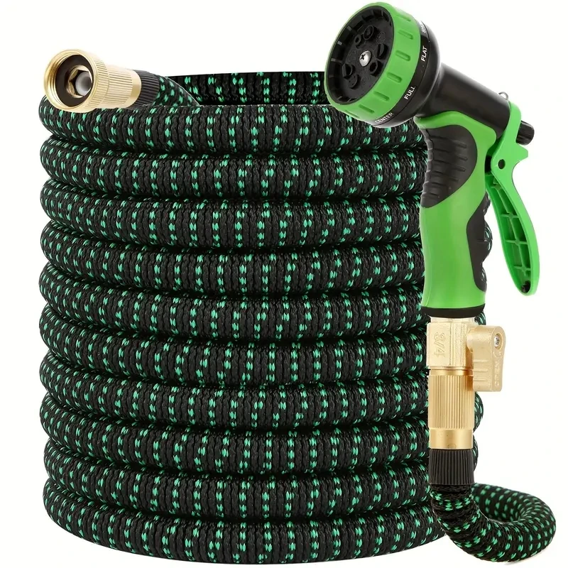 

US standard retractable garden hose, multi-function high-pressure car wash nozzle, garden hose set, household hose, garden