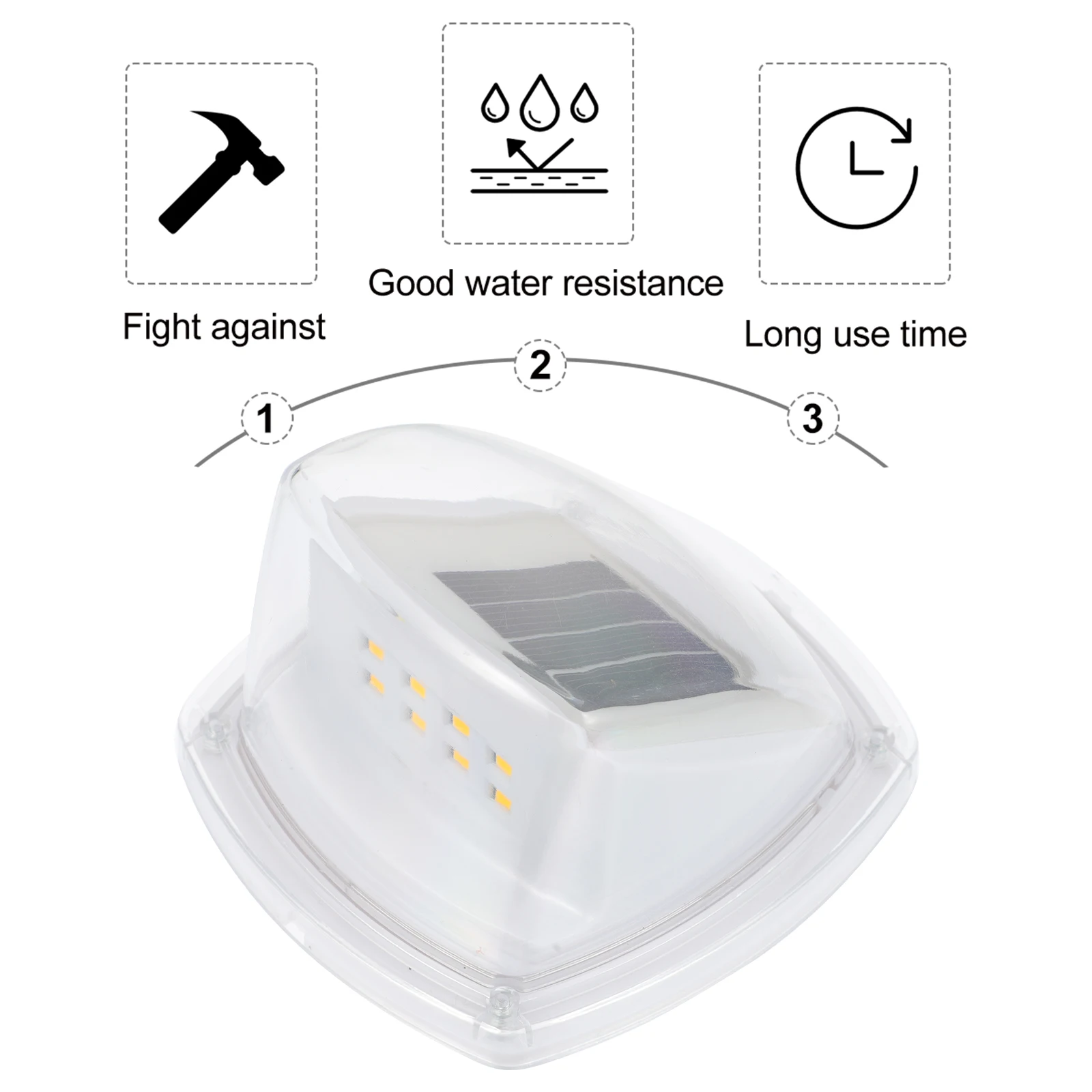 

Wall 8 Led Rechargeable Waterproof Outdoor Lamp Polycrystalline Solar Panel High Brightness Warm Lighting Home Wall