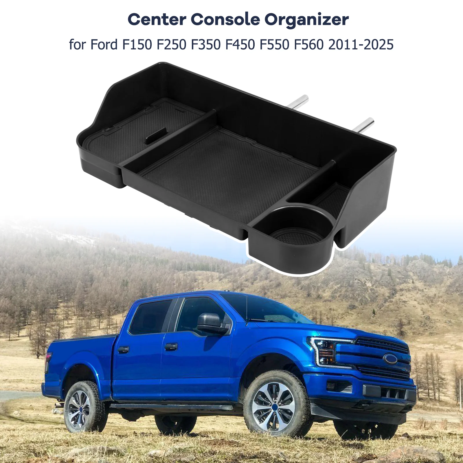 

Поднос для подголовника сиденья центральной консоли Ford F150 Для Ford F250 F350 F450 F550 F650 2011-2025 Коробка для хранения из АБС-пластика Подстаканник 2023 2024