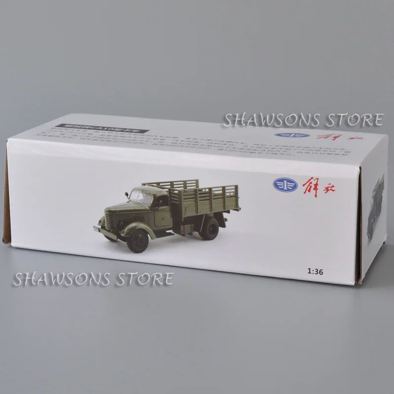 1:36 Diecast Model Truck Toy China CA10 Military Transport Vehicle Pull Back Miniature Replica Sound & Light