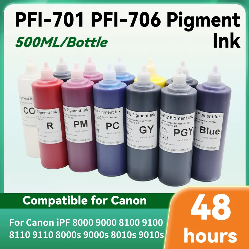 

500 мл PFI-701 PFI-706 сменные пигментные чернила для Canon iPF 8000 9000 8100 9100 8110 9110 8000s 9000s 8010s пигментные чернила для принтера