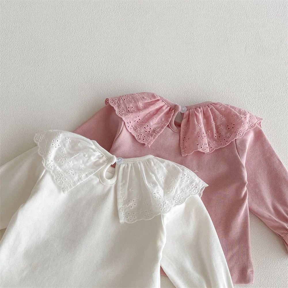 0-24m Baby Mädchen Rüschen Spitze Hemd Langarm Blusen Säugling Baby Tops Kinder Shirts Kleinkind Mädchen Kleidung für Frühling Herbst – Detail 6