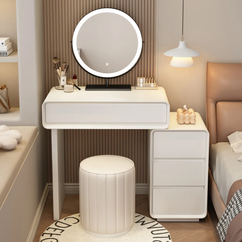 

Simple Hidden Vanity Table Dest Storage Small Long Solid Dressing Table White Cheap Corner Table De Coiffeuse Bedroom Furniture