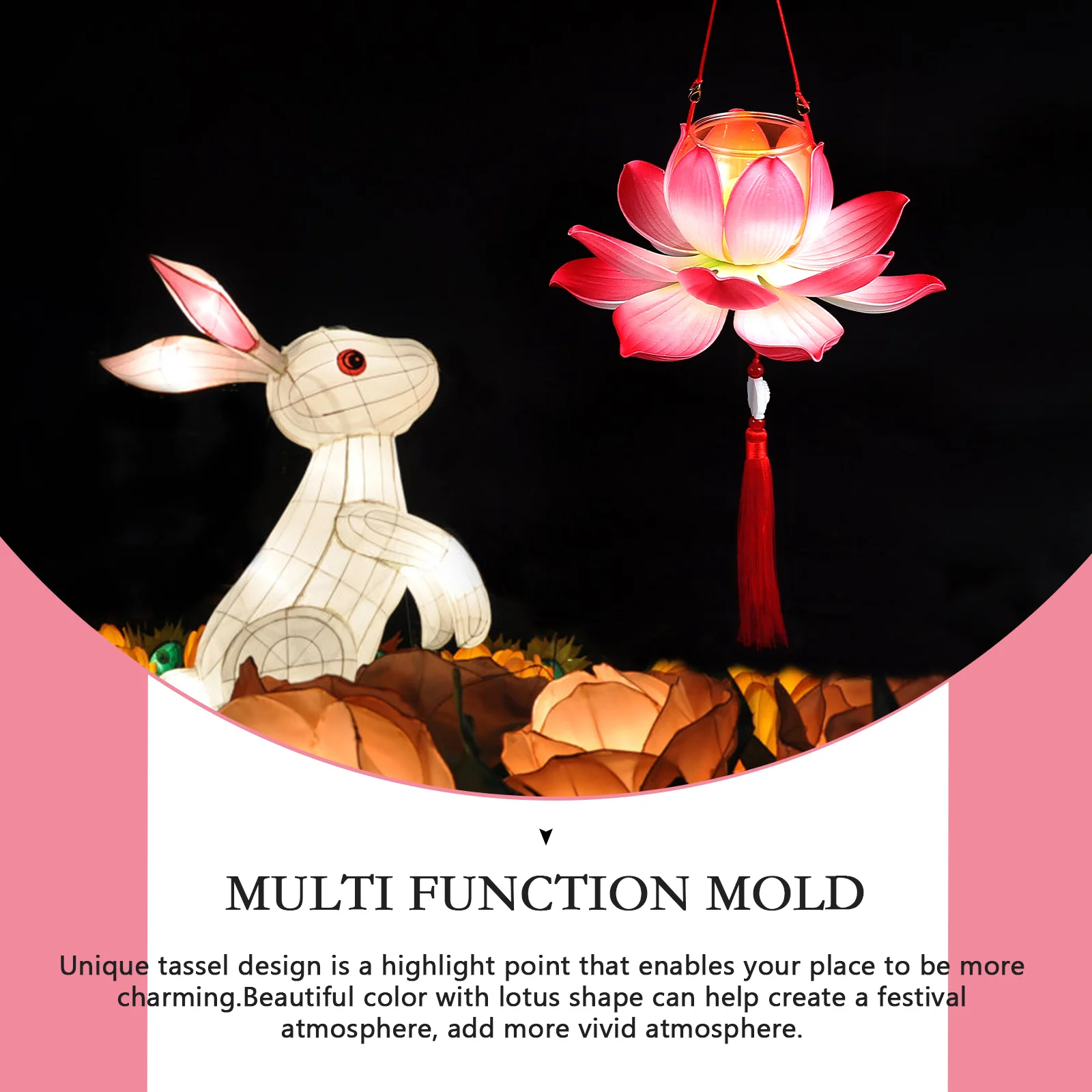

1 set H held Lotus Lantern DIY Material Pack Small Red Size Kids Art Supplies Festive Decorations Party Scene Box Accessories