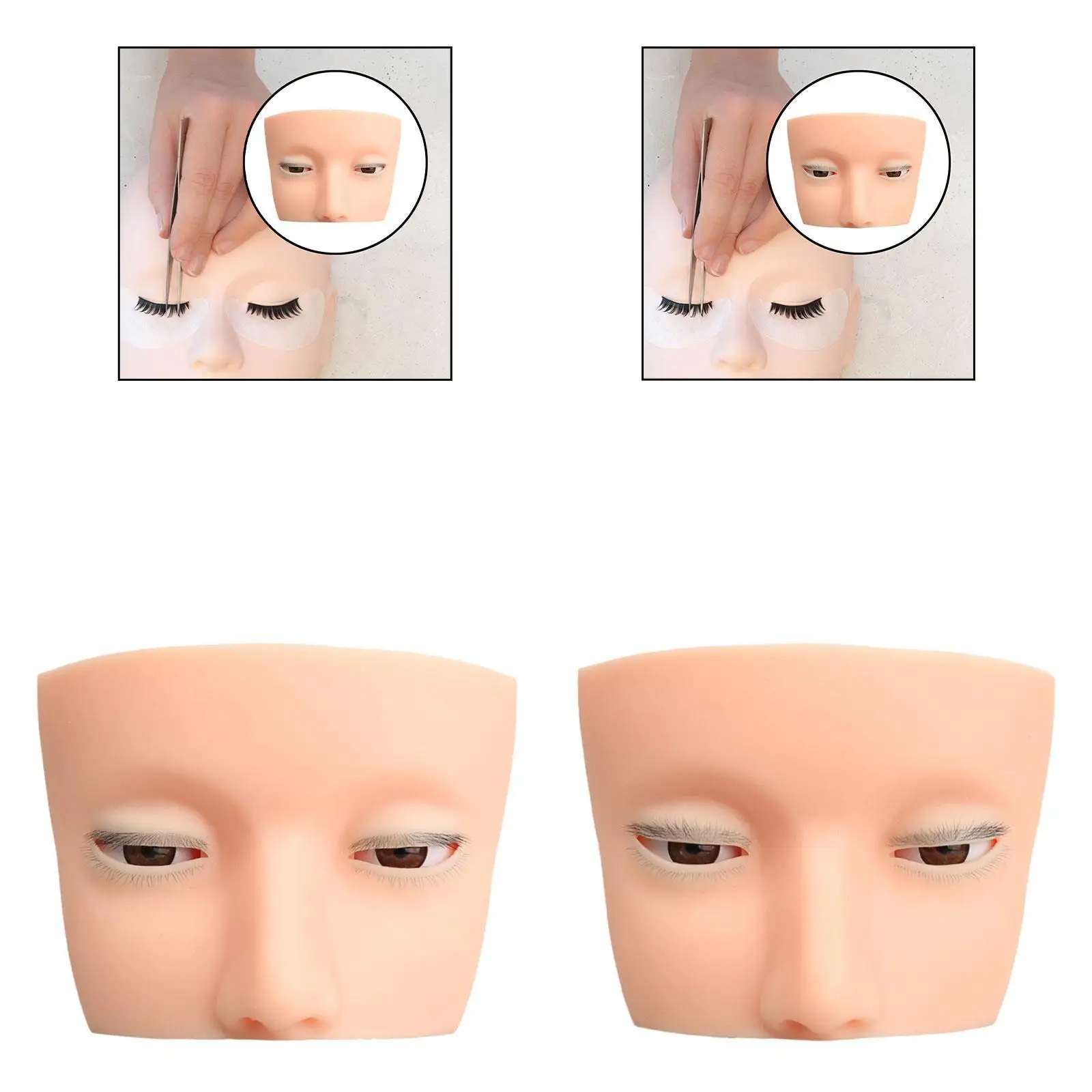 False Eyelash Mannequin Head Makeup Practice Face for Cosmetology Students