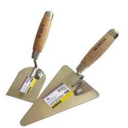 Mason Trowel Shovel Tool Putty Scraping Wall Filling Shovel Wood Handle Stainless Steel Blade Corner Spatula Two Styles