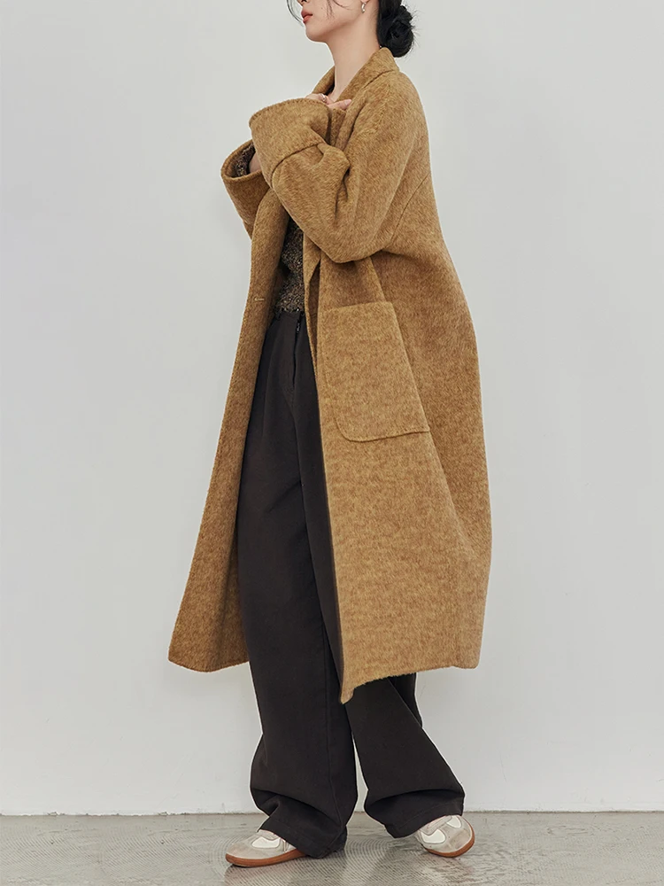 

Женское зимнее двустороннее шерстяное пальто из верблюжьей шерсти Zurich, желтое, средней длины, повседневное, для электронной коммерции, размер S