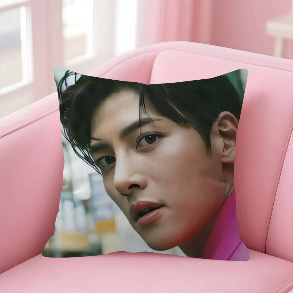 Actor Ji cool Chang wook Double-sided Printed pillow cover Short plush Suitable living rooms bedrooms sofas throw cushion cover
