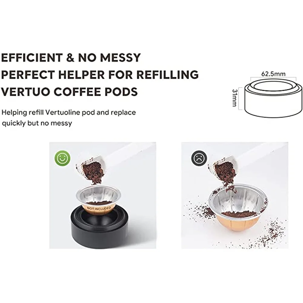 Reusable Nespresso Vertuo Capsule Kit for VertuoLine Capsules with Aluminum Foils Seals Fit for Nespresso Vertuoline Pods Filter