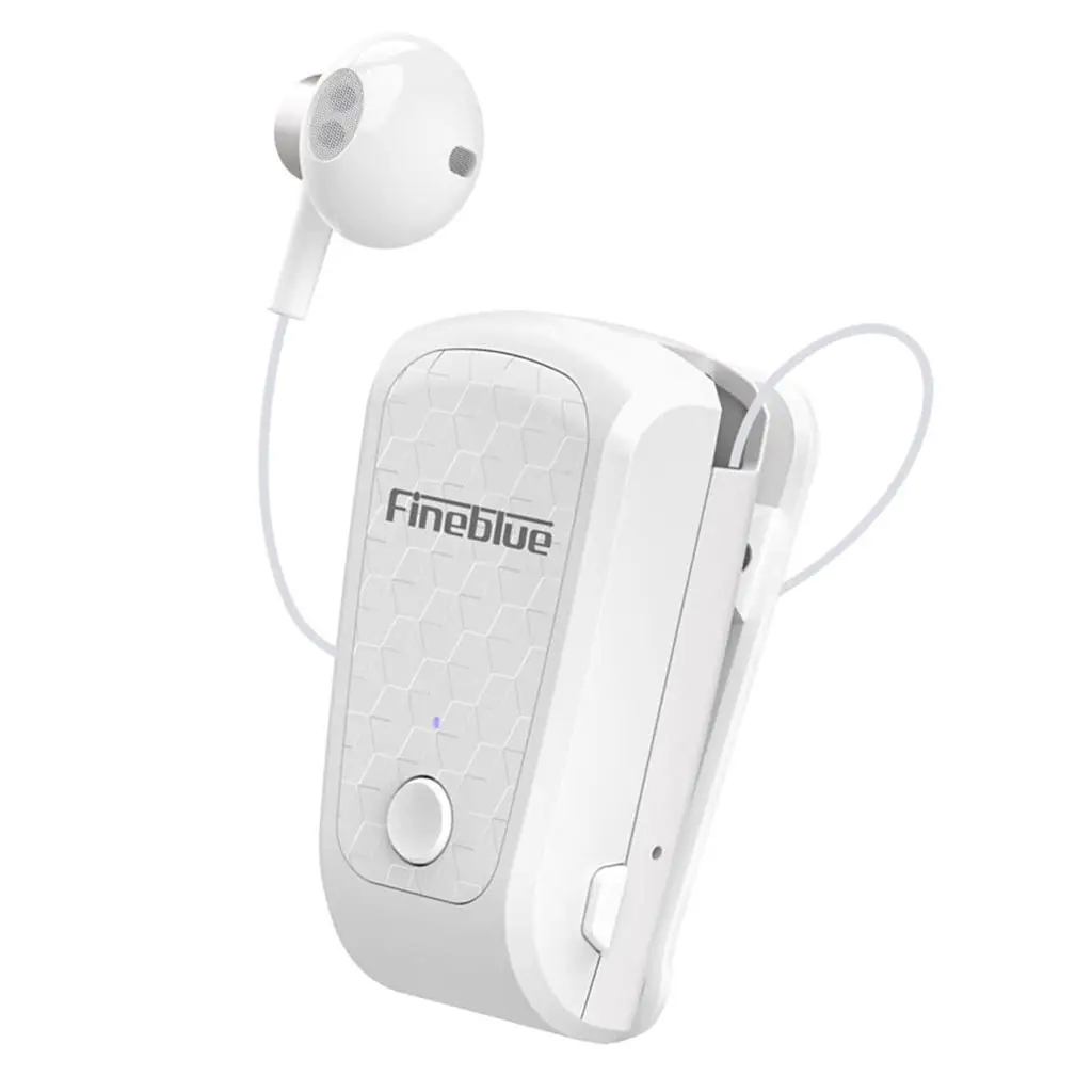 Bezprzewodowe słuchawki douszne stereo z klipsem Zestaw słuchawkowy Bluetooth Chowany biały