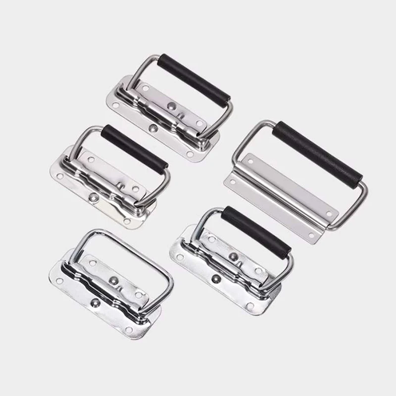 Stainless Steel Spring Handle for Aluminum Box Movable Folding Industrial Hardware Tool Prop Box Knobs