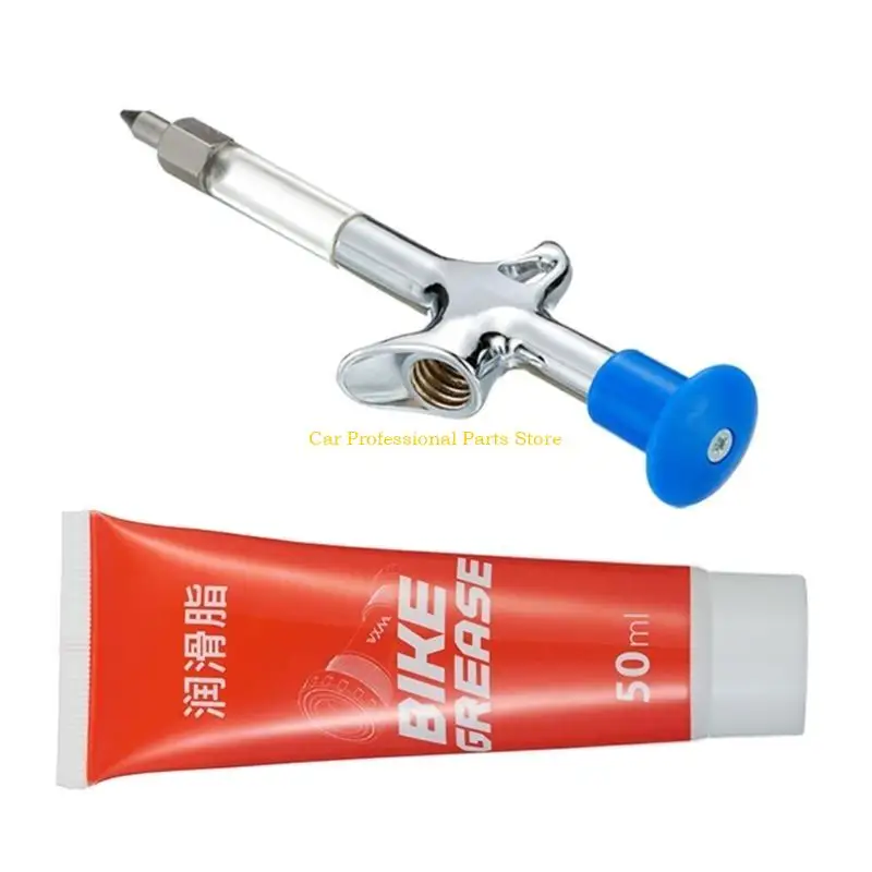 

R53D Transparent Tube Oil Injector Metal Grease Lubrication Tool for Smooth Operation of Bike Parts Smooth Cycling Experience