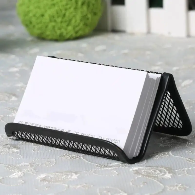 Black Metal Mesh Business Card Holder Large Capacity Durable Anti-Scratch for Office Business Meetings Corporate Gifts