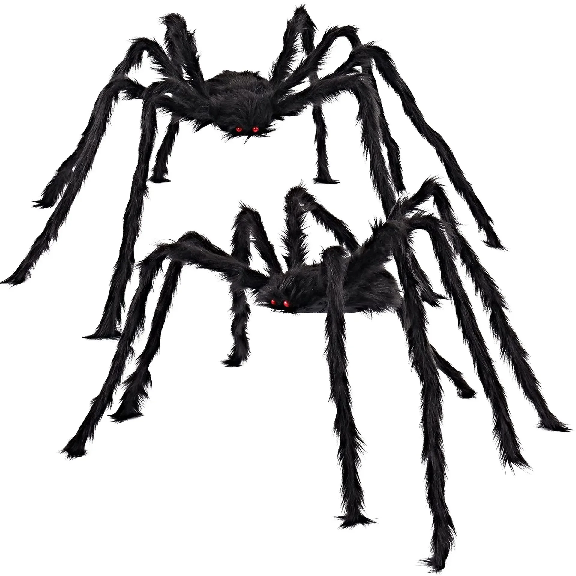 

30cm/50cm/75cm/90cm/125cm/150cm/200cm Halloween Giant Black Plush Spider Decoration Haunted House Prop Indoor Outdoor Decor Home