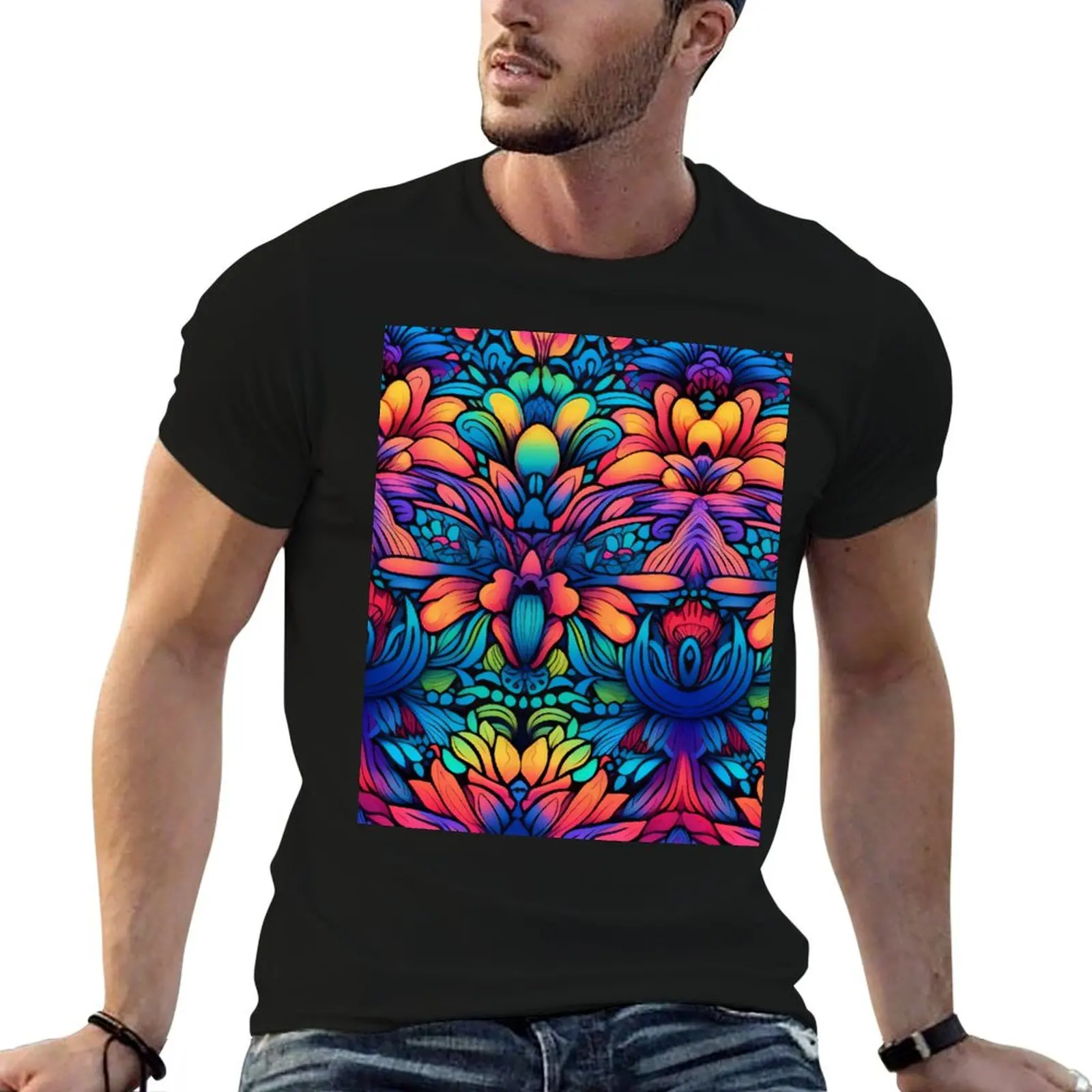 

Brite Quetzal multi colored pattern T-Shirt t shirts for man cotton funny t shirts for man graphic tees T-Shirt