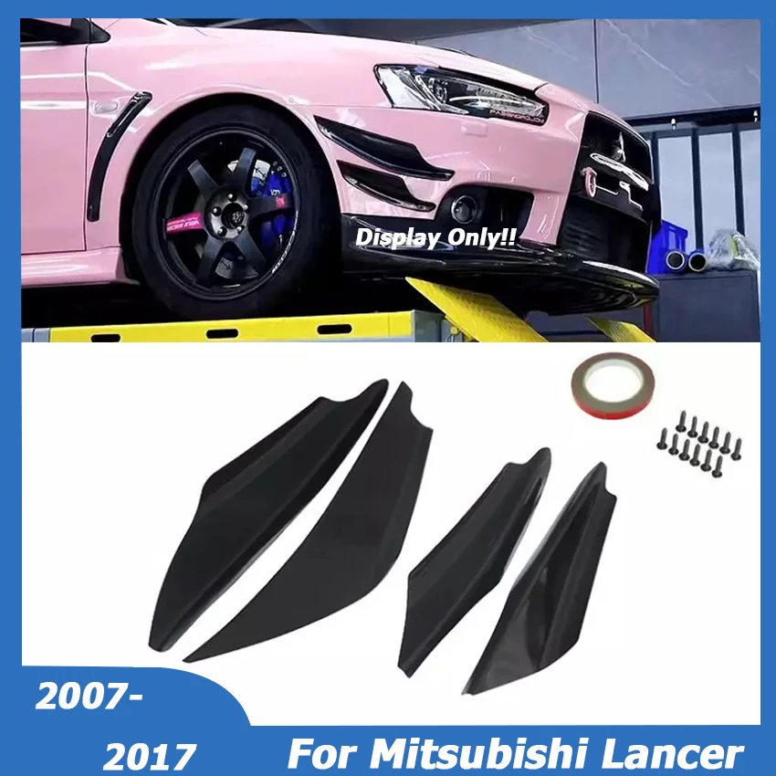 Front Bumper Canard Diffuser Splitter Fin Valence Spoiler Body Kit Universal For Mitsubishi Lancer EVO 2007-2017 Car Accessories