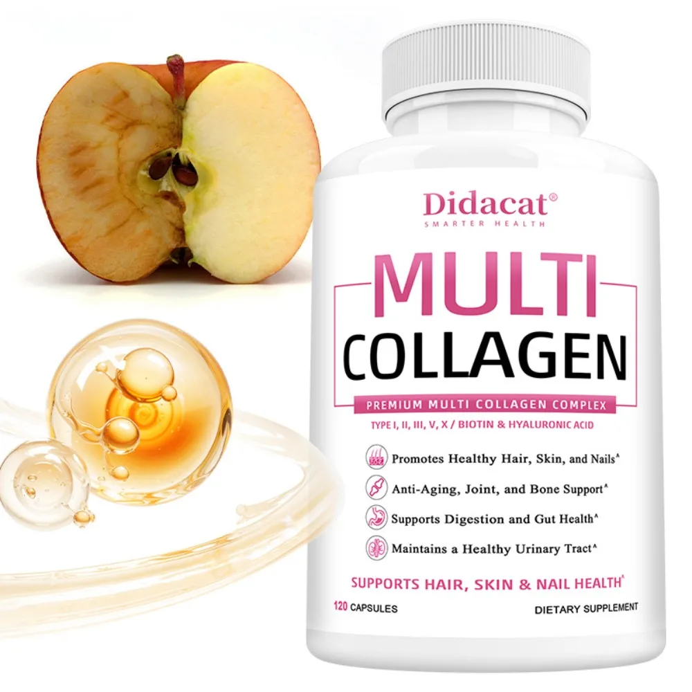 Collagen Multi Complex - Types I, II, III, V, X, Non-GMO, Enhanced Absorption, for Healthy Hair, Bones, Cartilage, Skin & Nails